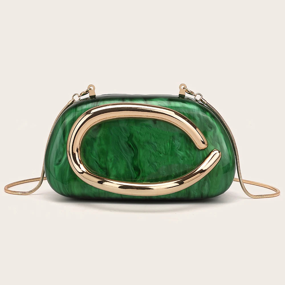 YYW Womens Metal Clutch Bag Luxury Evening Banquet Wedding Purse