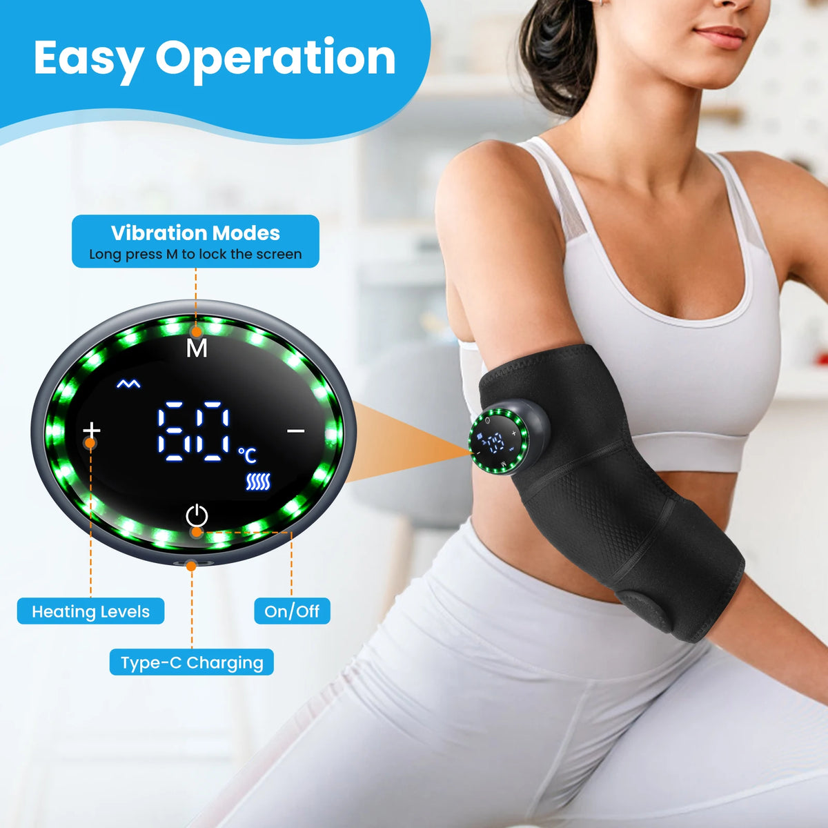 Hailicare Electric Knee Massager With Heat And Vibration Therapy