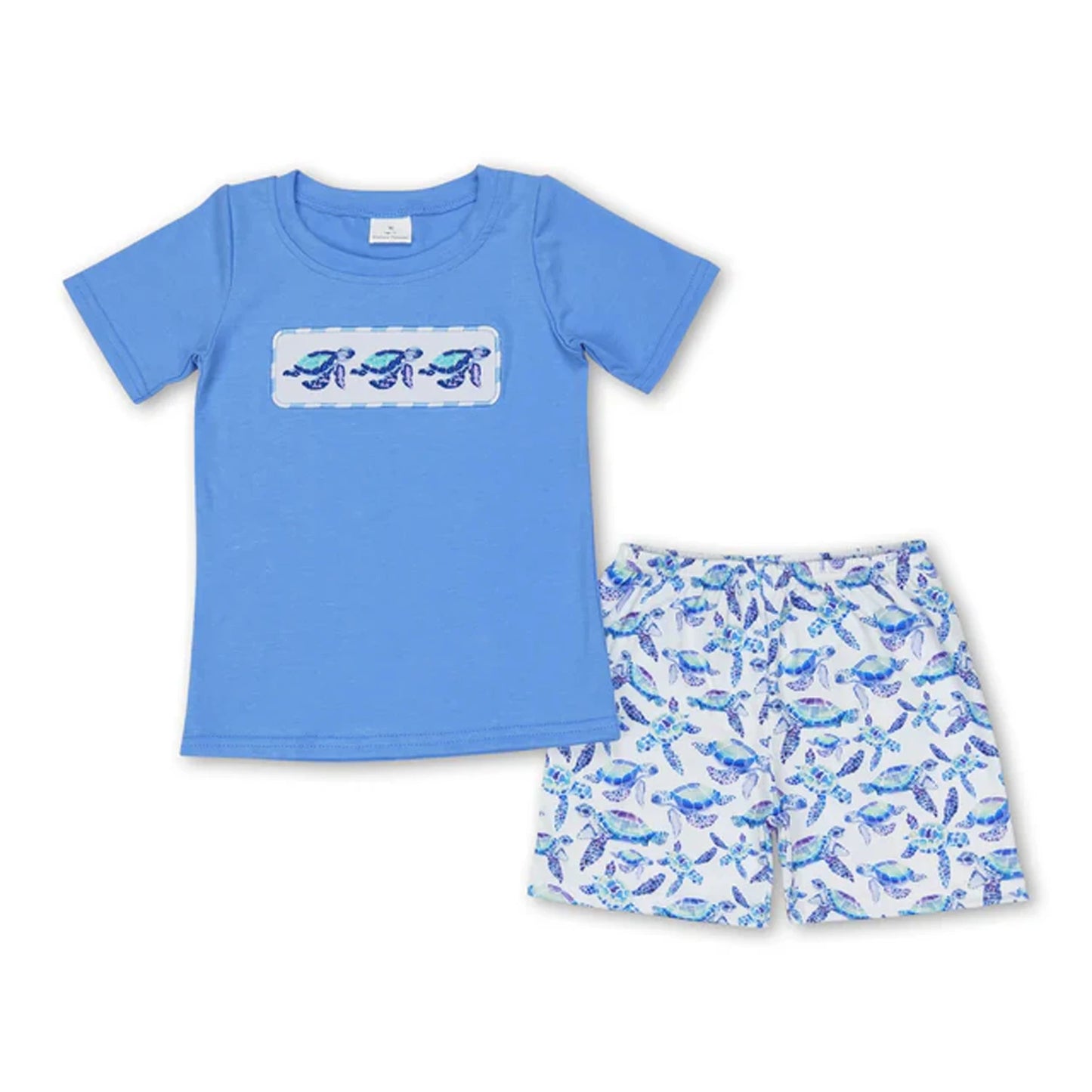 Toddler Boy Summer Set With Printed Tee And Shorts