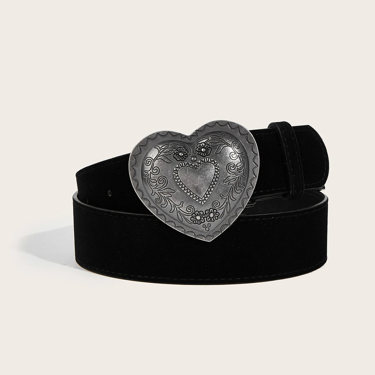 A Love Buckle PU Leather Belt For Women, Casual Fashion