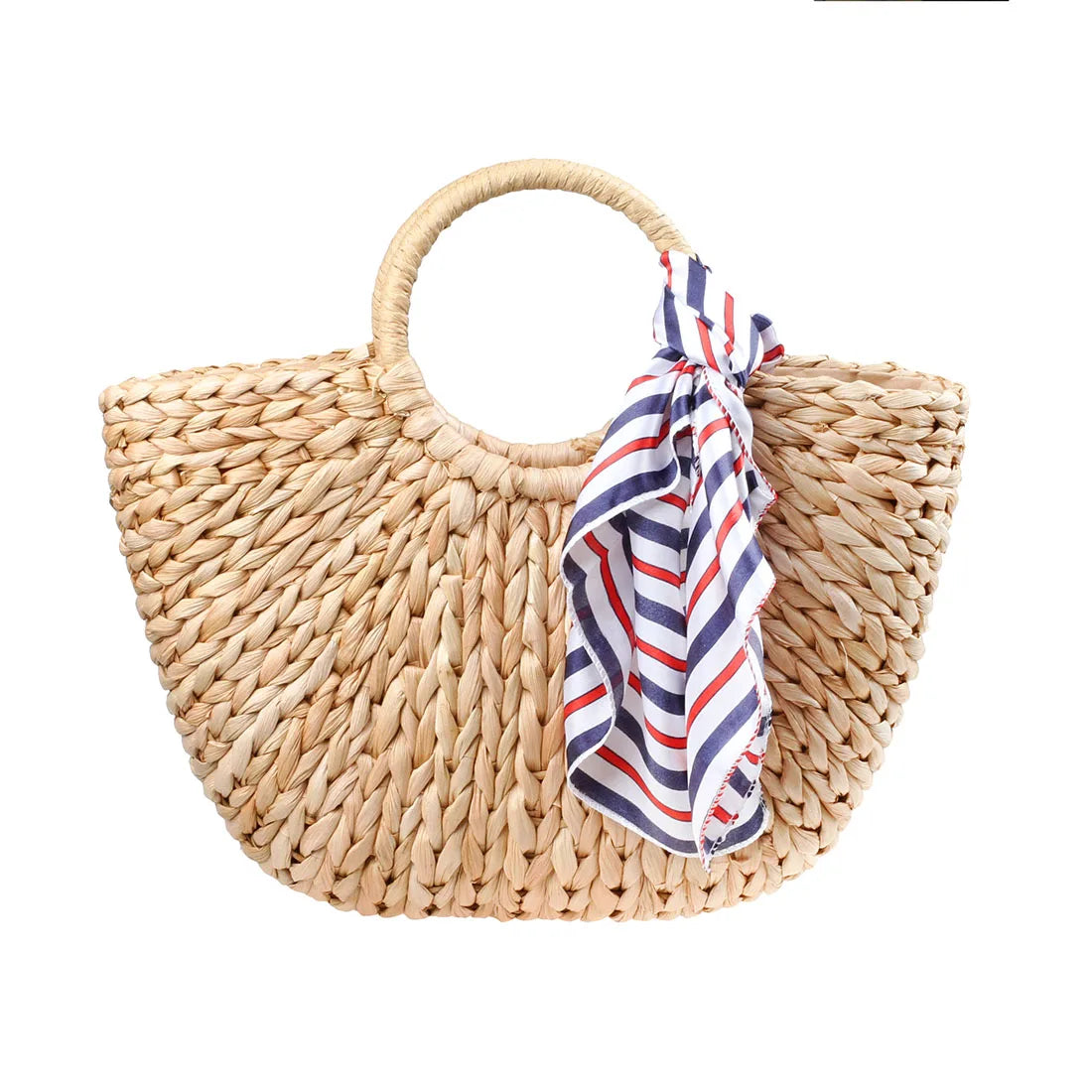 YYW Straw Woven Handbag Beach Tote Bag Handmade Shopping