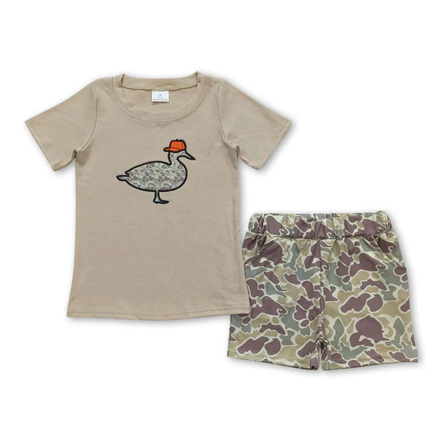 Toddler Boy Summer Set With Printed Tee And Shorts