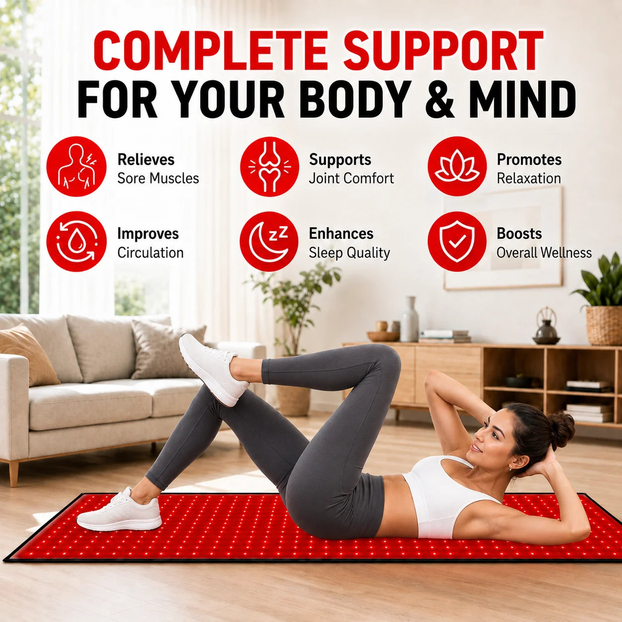 Red Light Therapy Mat 660nm And 850nm With Adjustable Intensity