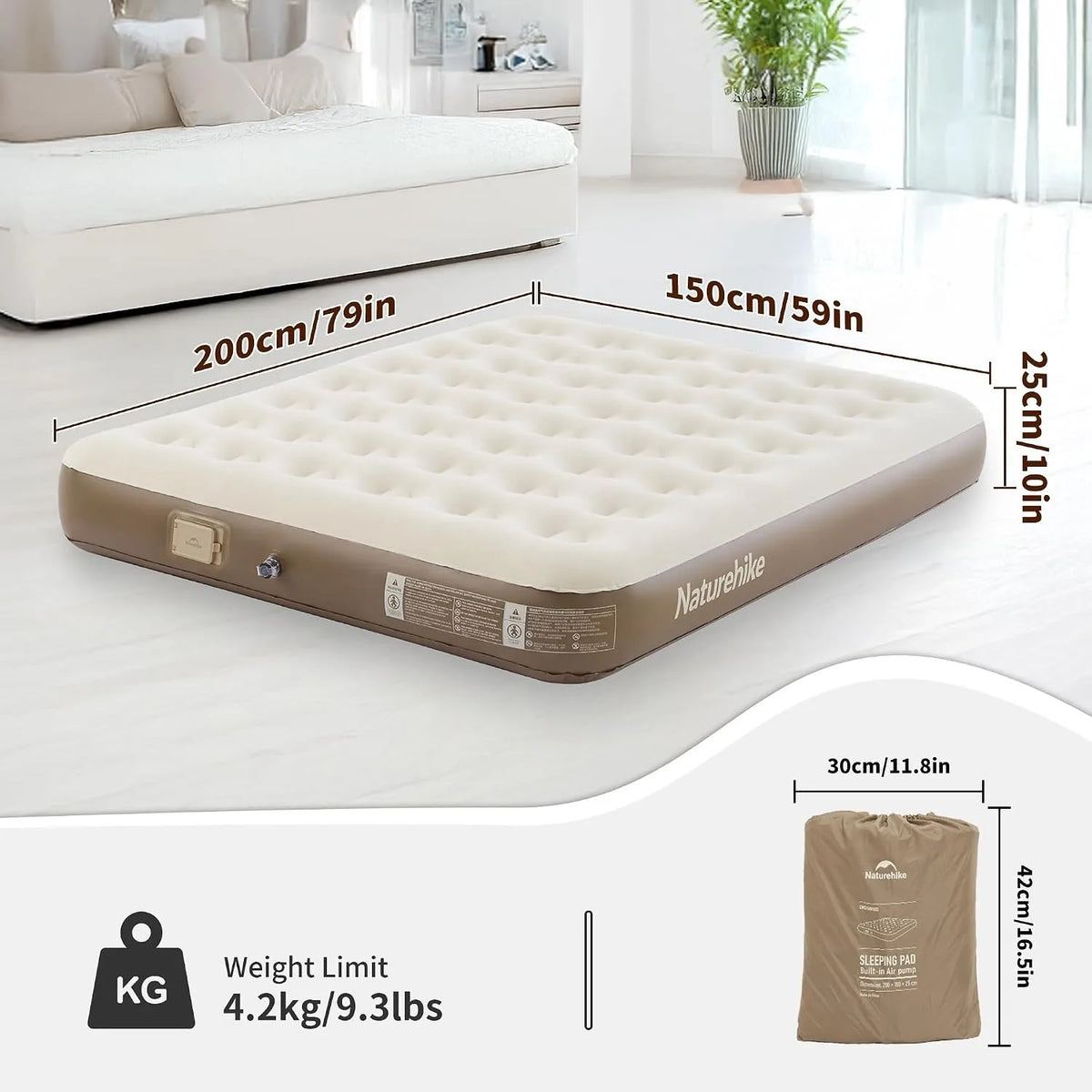 Naturehike Inflatable Air Mattress With Built In Pump For Camping