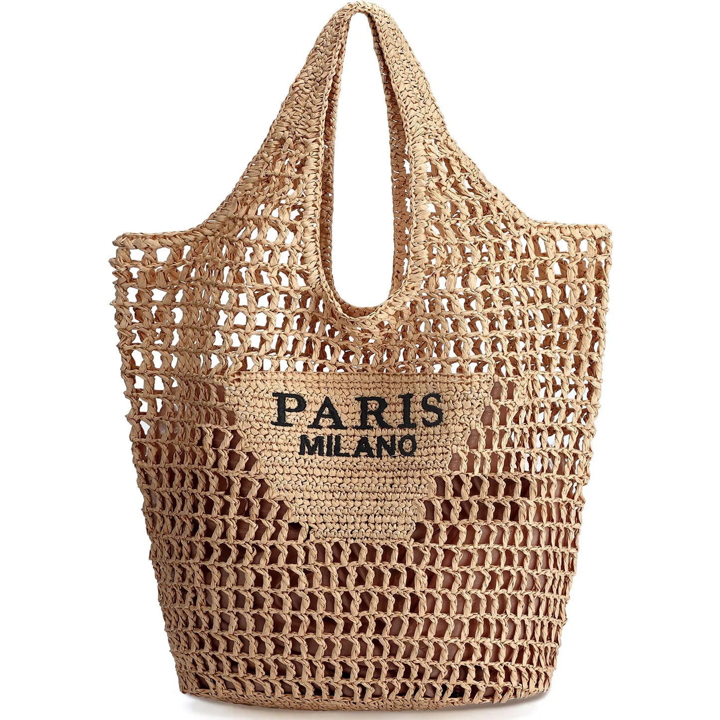 Hatisan Straw Beach Tote Bag For Women Handmade Woven Bag