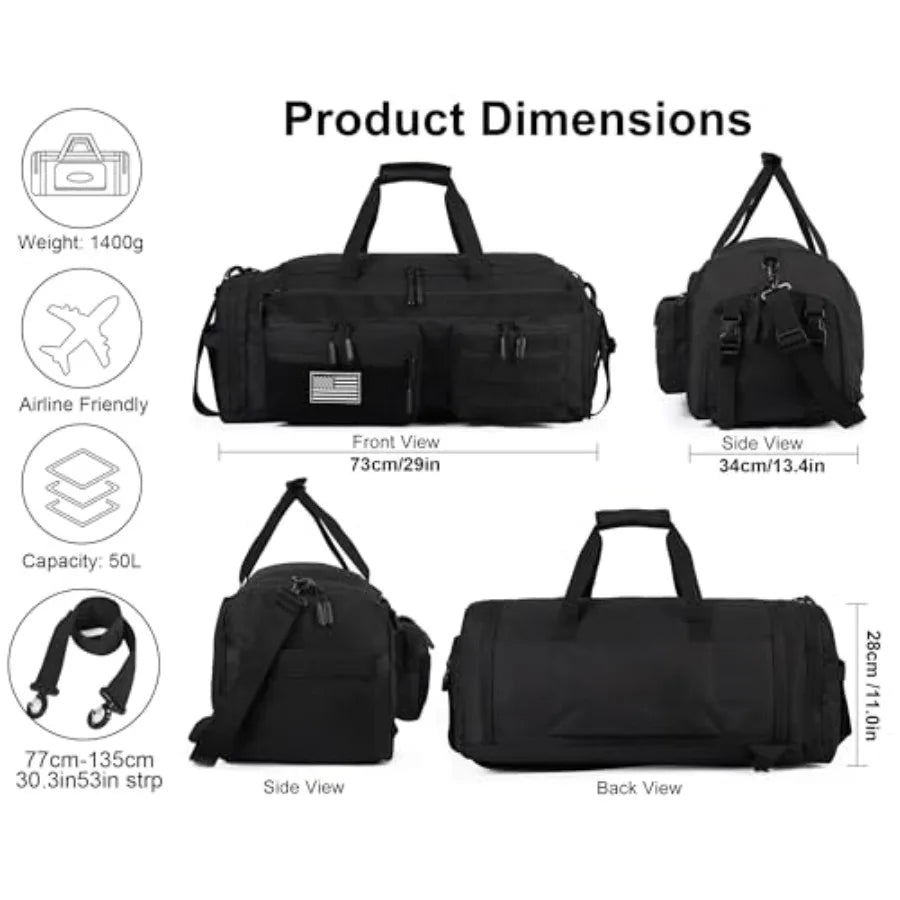 Tactical Duffle Bag Three In One Gym Backpack MOLLE