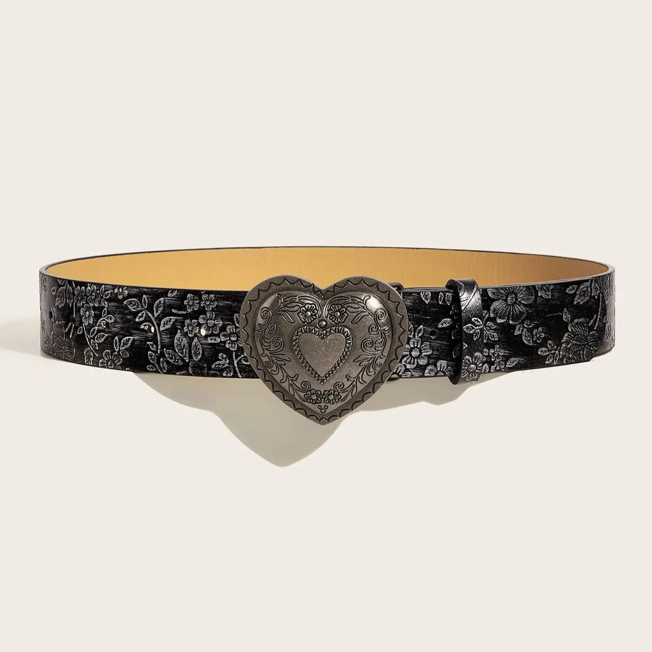 A Love Buckle PU Leather Belt For Women, Casual Fashion