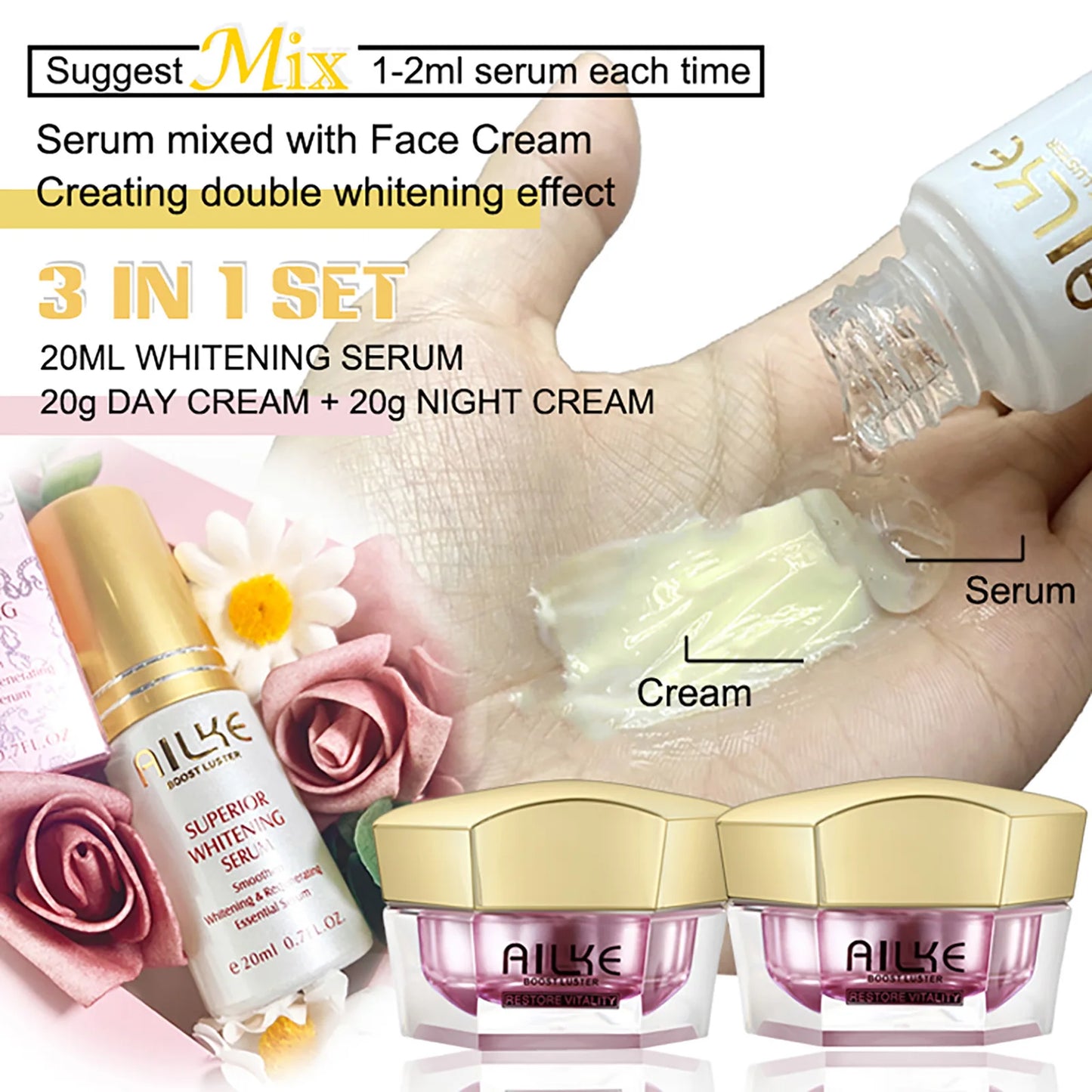 AILKE Brightening Face Cream With Sodium Hyaluronate