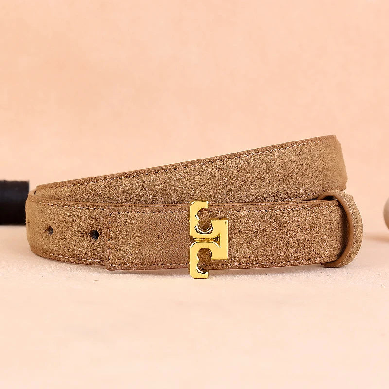 Zuankuo Women's Genuine Leather Suede Fashion Belt With Creative Design