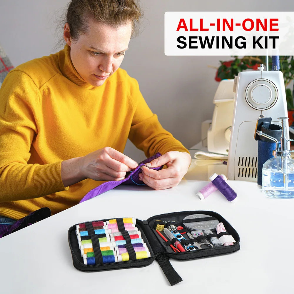 Portable Mini Canvas Sewing Kit For Travel And Emergency Repairs