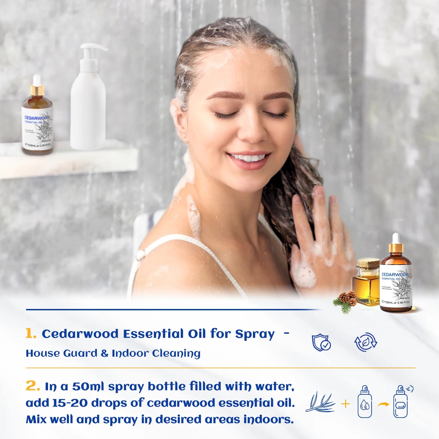 HIQILI Cedarwood Essential Oil Pure For Diffuser And Humidifier