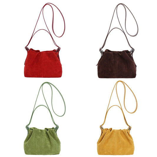 APWIKOGER Women Faux Suede Crossbody Bag With Adjustable Strap