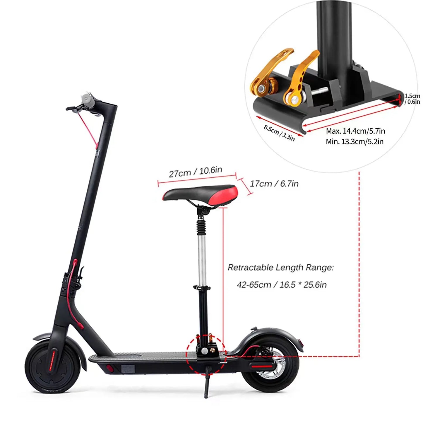 Universal Folding Scooter Seat Saddle For M365 Electric Scooters