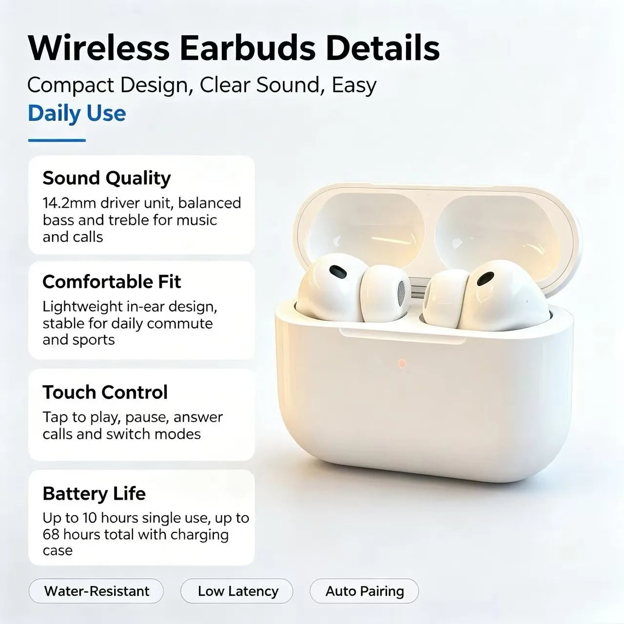 Pro3 Wireless Earbuds ANC Noise Cancelling Bluetooth Headphones