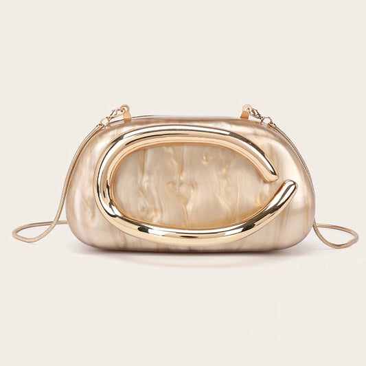 YYW Womens Metal Clutch Bag Luxury Evening Banquet Wedding Purse