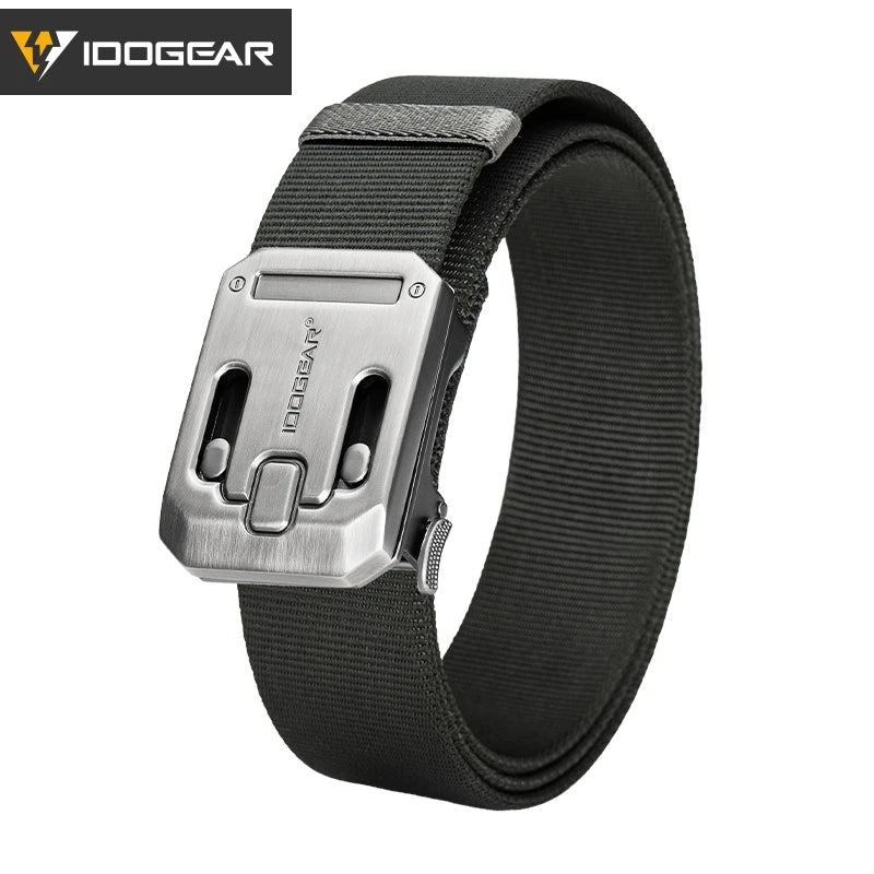 IDOGEAR Mens Ratchet Belt No Holes Slide Buckle Heavy Duty