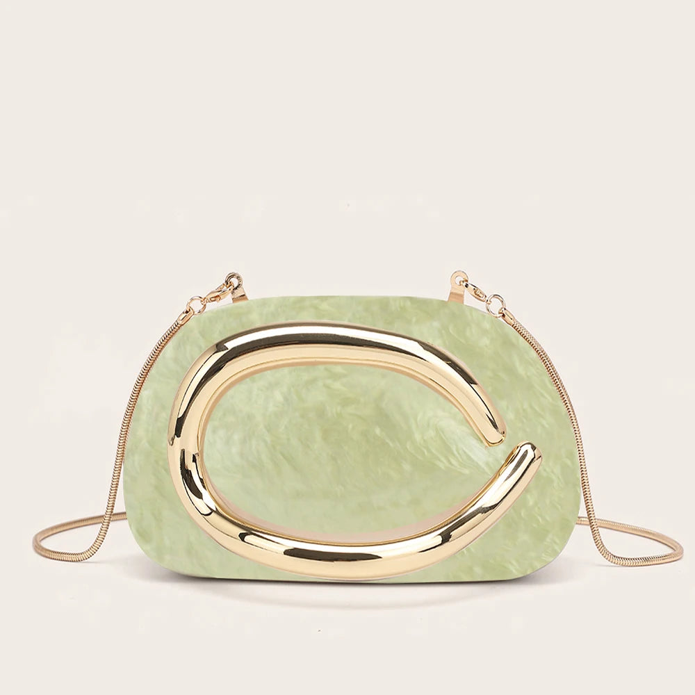 YYW Womens Metal Clutch Bag Luxury Evening Banquet Wedding Purse