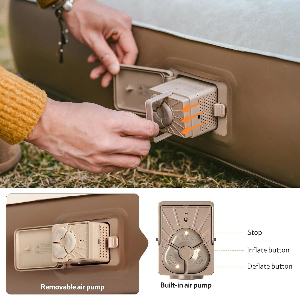 Naturehike Inflatable Air Mattress With Built In Pump For Camping