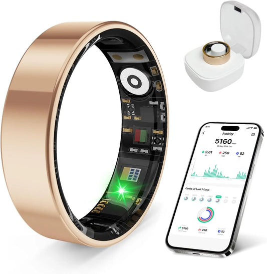 Smart Ring Health Tracker for Sleep and Activity, IP68 Waterproof