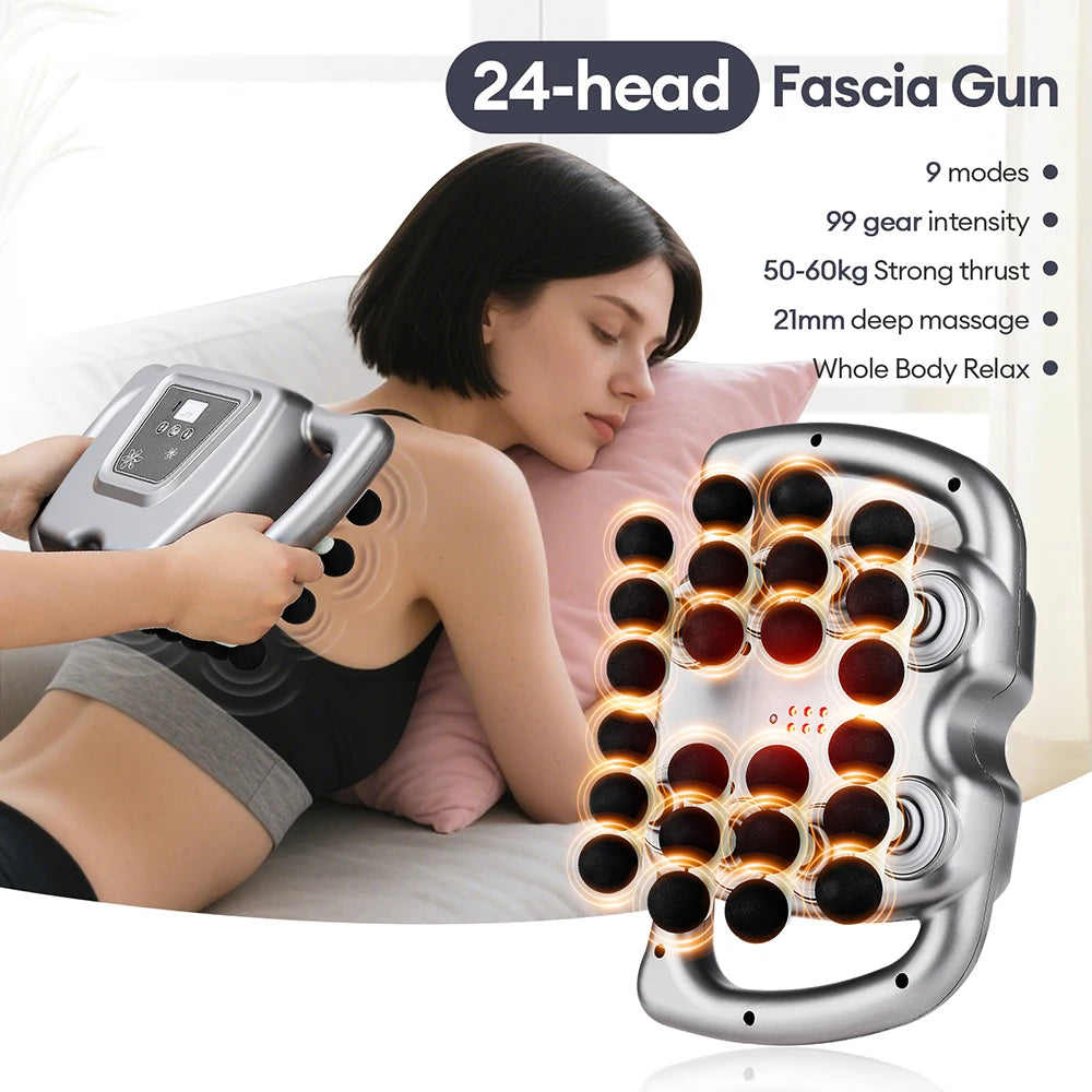ForeverLily 24 Head 9 Mode Rechargeable Muscle Massage Gun