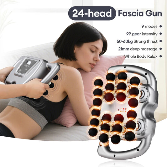 ForeverLily 24 Head 9 Mode Rechargeable Muscle Massage Gun
