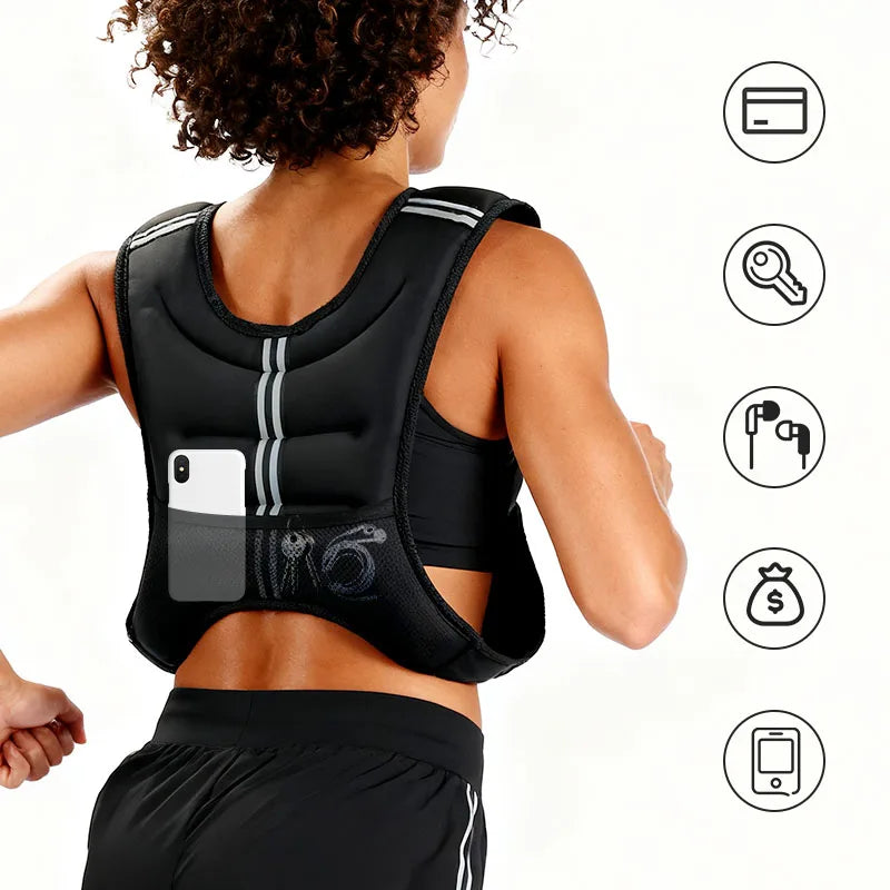 Weight Vest With Reflective Stripe For Cardio And Strength Training