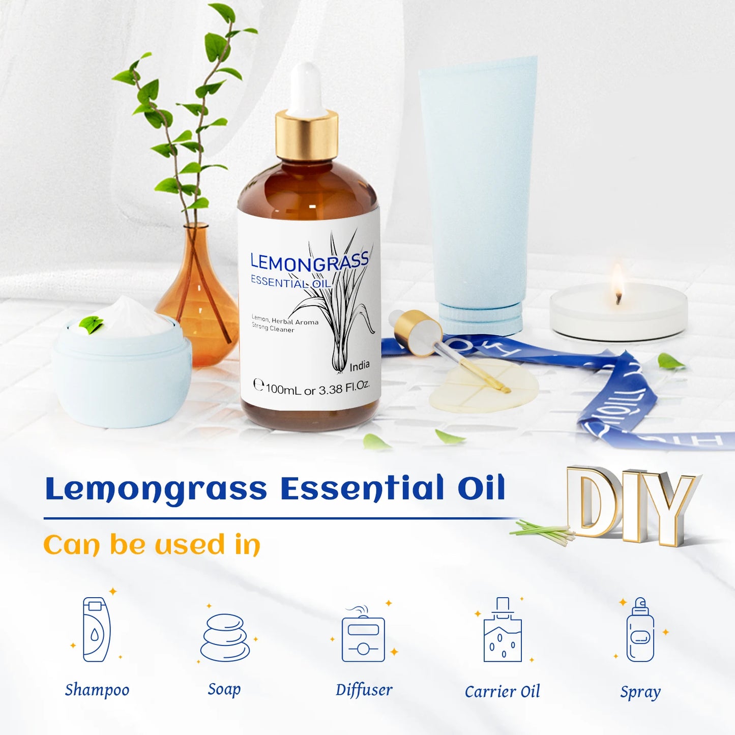 HIQILI Lavender Eucalyptus Nutmeg Pure Essential Oil
