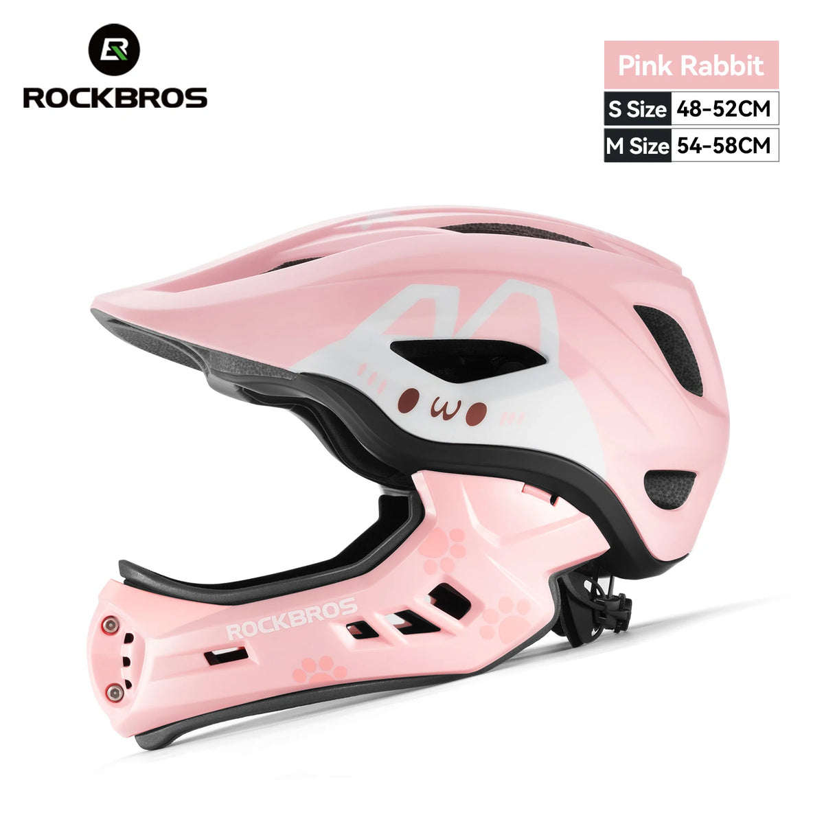 ROCKBROS Kids Detachable Full Face Cycling Helmet Safety Protection