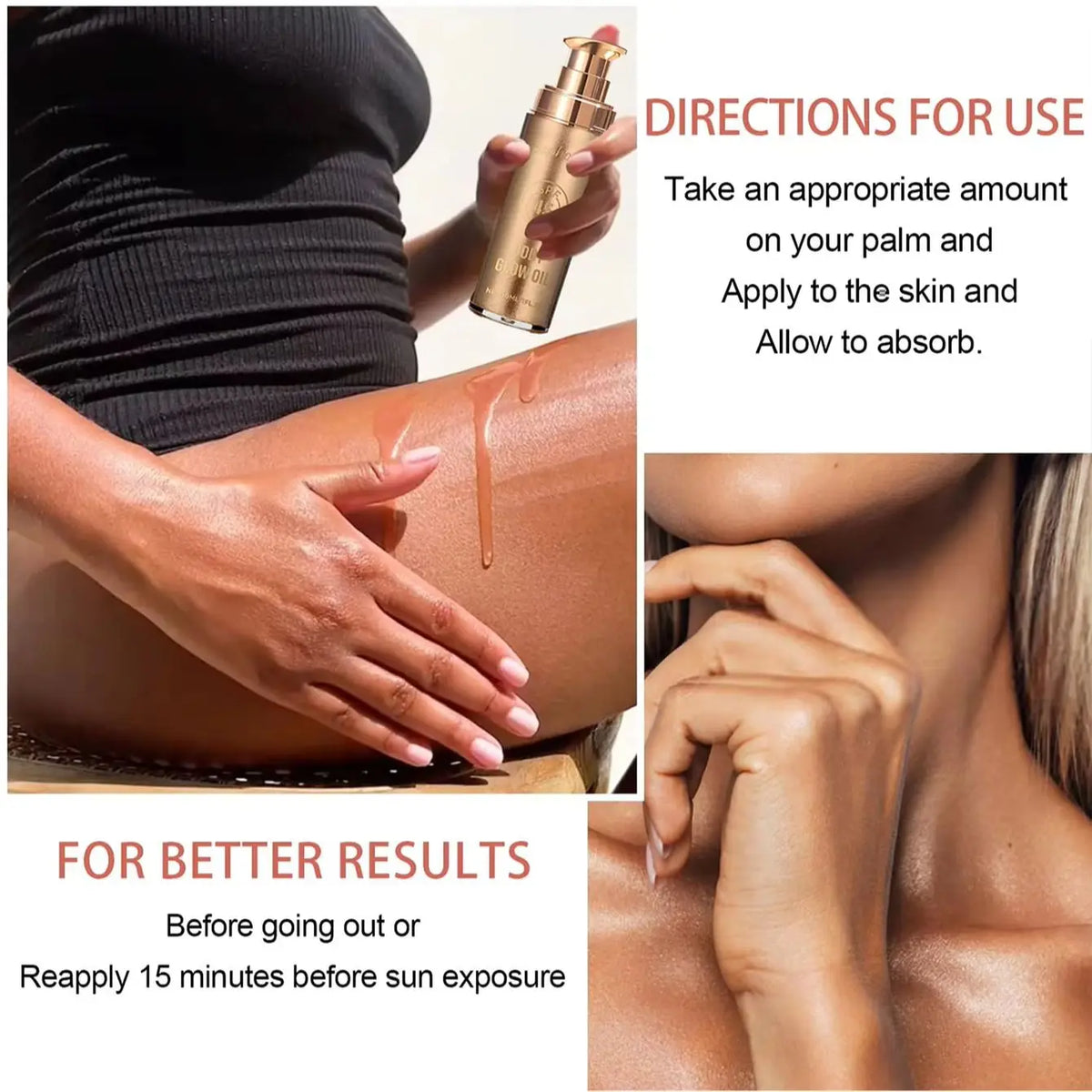 YOCITY Coconut Shimmer Body Oil For Radiant Moisturized Skin