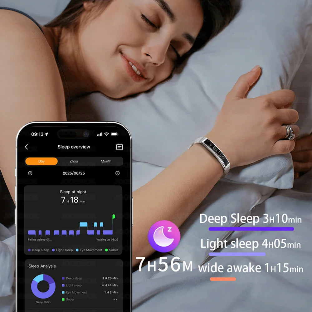 Waterproof Smart Band With Heart Rate Blood Oxygen Monitor