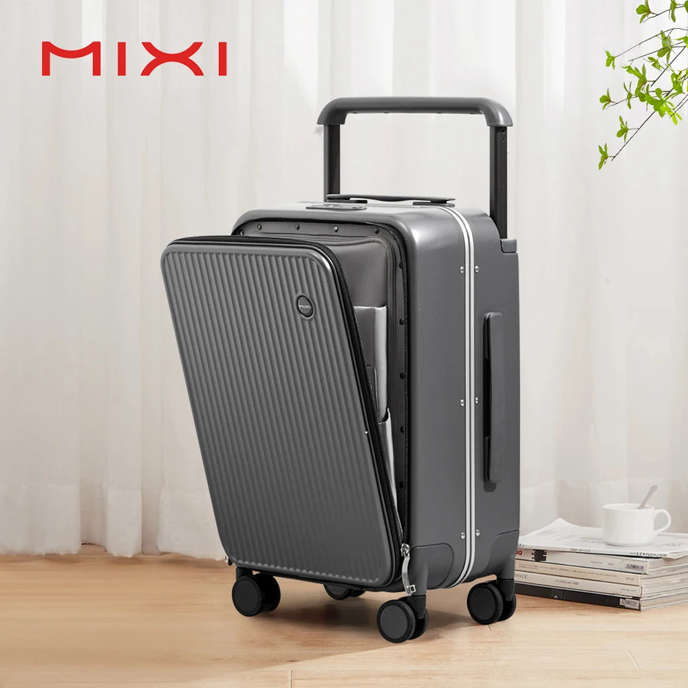 Mixi Front Laptop Pocket Carry On Luggage With Wide Handle
