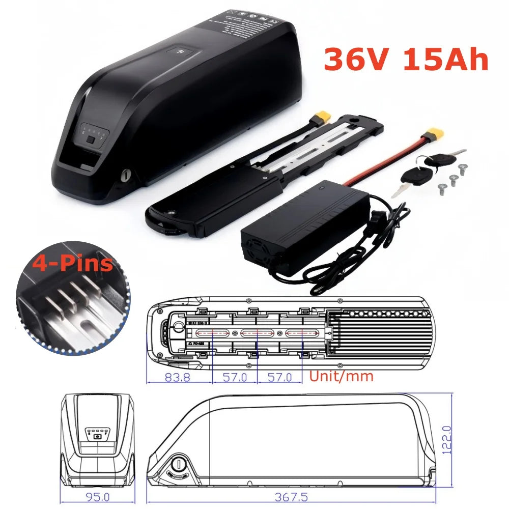 Aleaivy Hailong 36V Ebike Battery 10Ah 15Ah 20Ah Li Ion