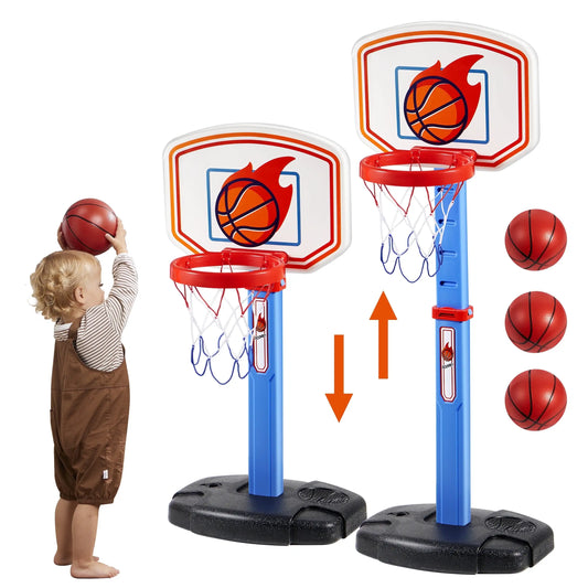 Joyfy Toddler Indoor Basketball Hoop Set With Adjustable Goal