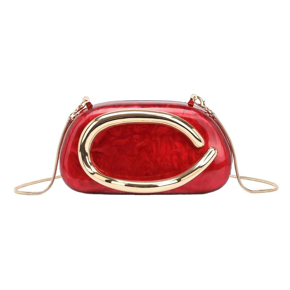 YYW Womens Metal Clutch Bag Luxury Evening Banquet Wedding Purse