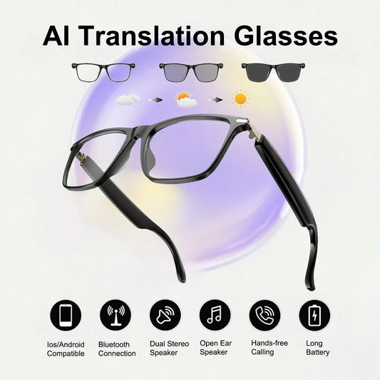 Giinova AI Translation Glasses Photochromic Lenses Real Time 160 Languages