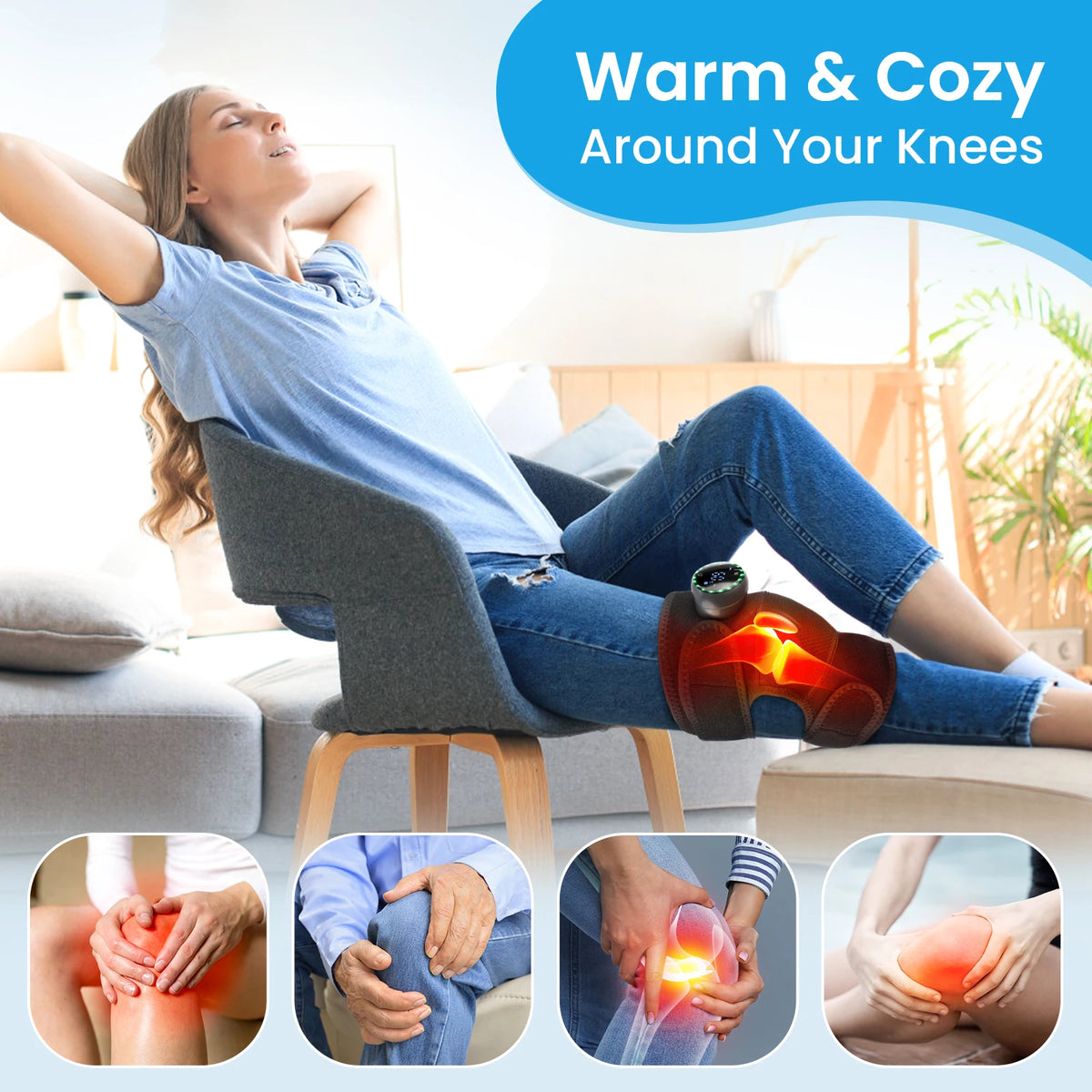 Hailicare Electric Knee Massager With Heat And Vibration Therapy