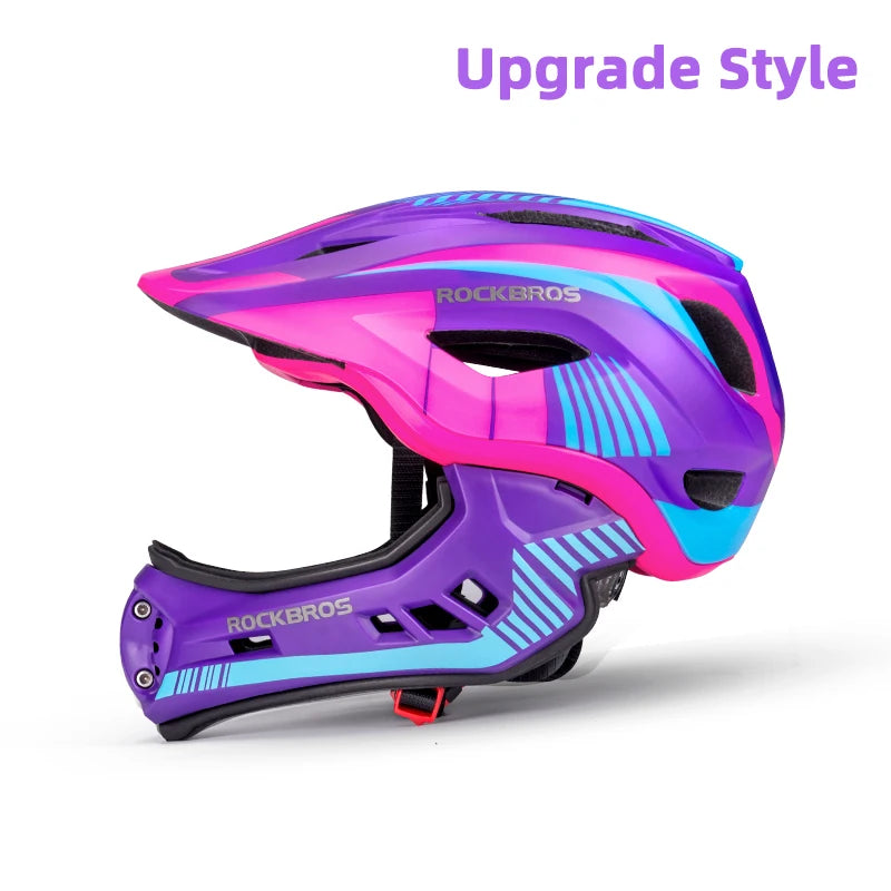 ROCKBROS Kids Detachable Full Face Cycling Helmet Safety Protection