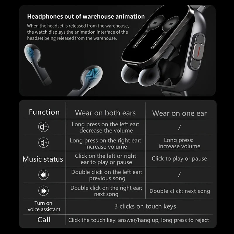 ERUN Smartwatch With Wireless Earbuds And Fitness Tracking