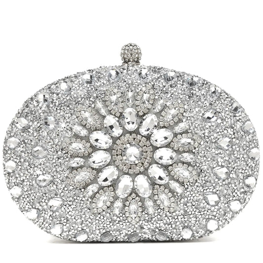 Women's Sparkling Rhinestone Clutch Purse Luxury Evening Handbag