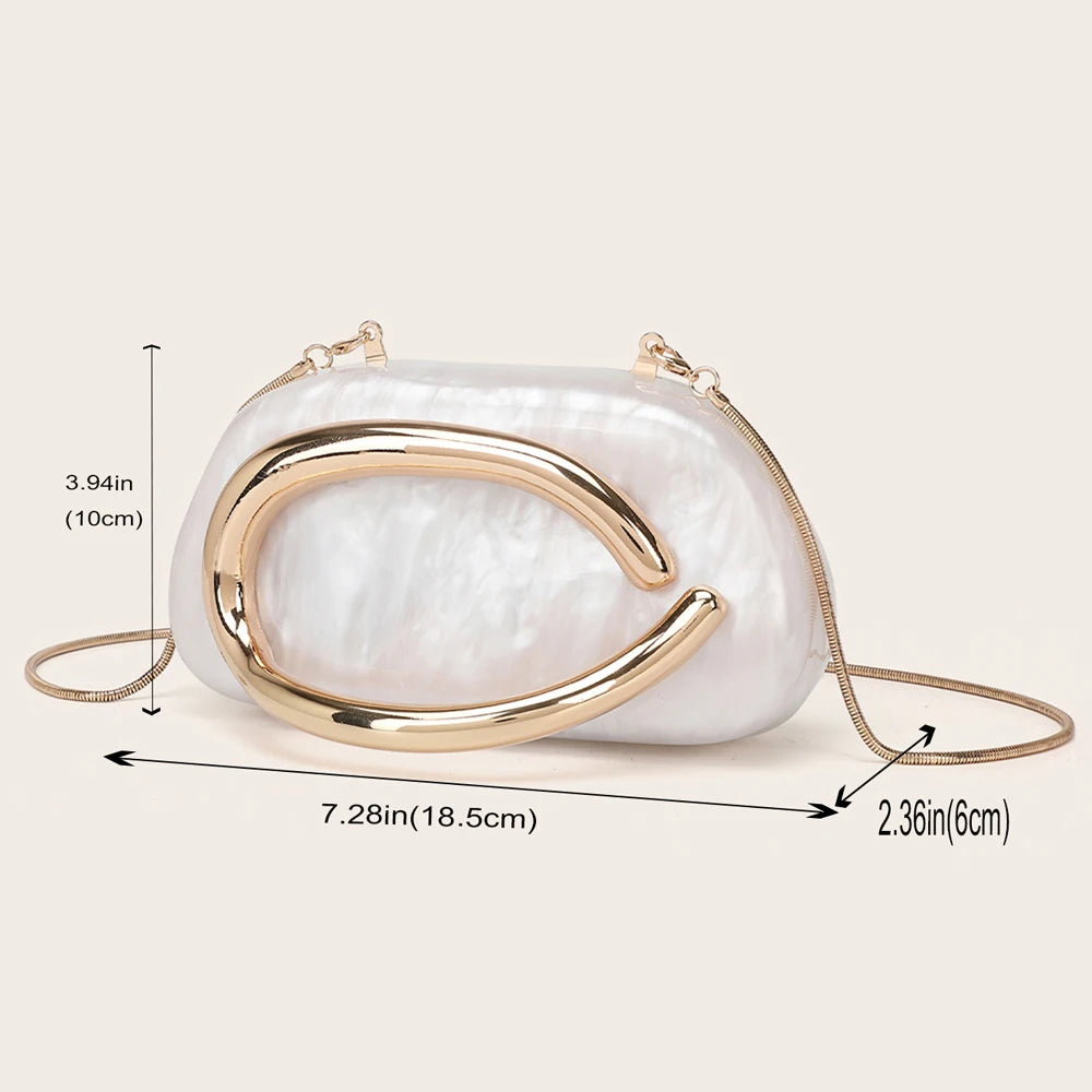 YYW Womens Metal Clutch Bag Luxury Evening Banquet Wedding Purse