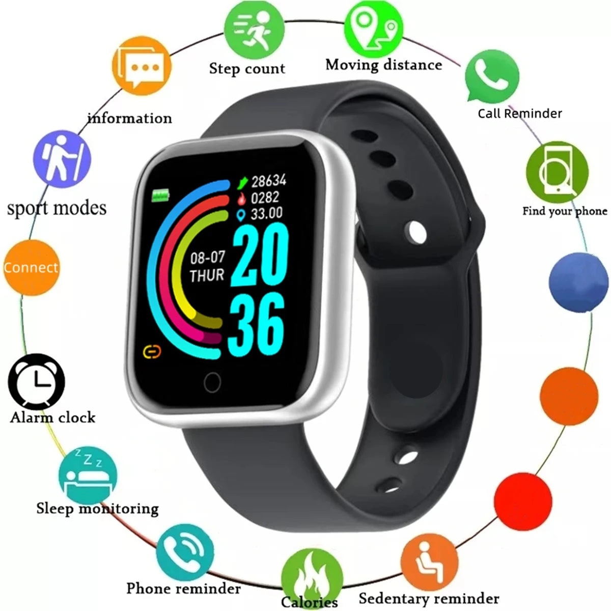 CHAONB Smartwatch For Men And Women Fitness Tracker Bluetooth