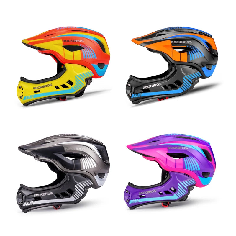 ROCKBROS Kids Detachable Full Face Cycling Helmet Safety Protection