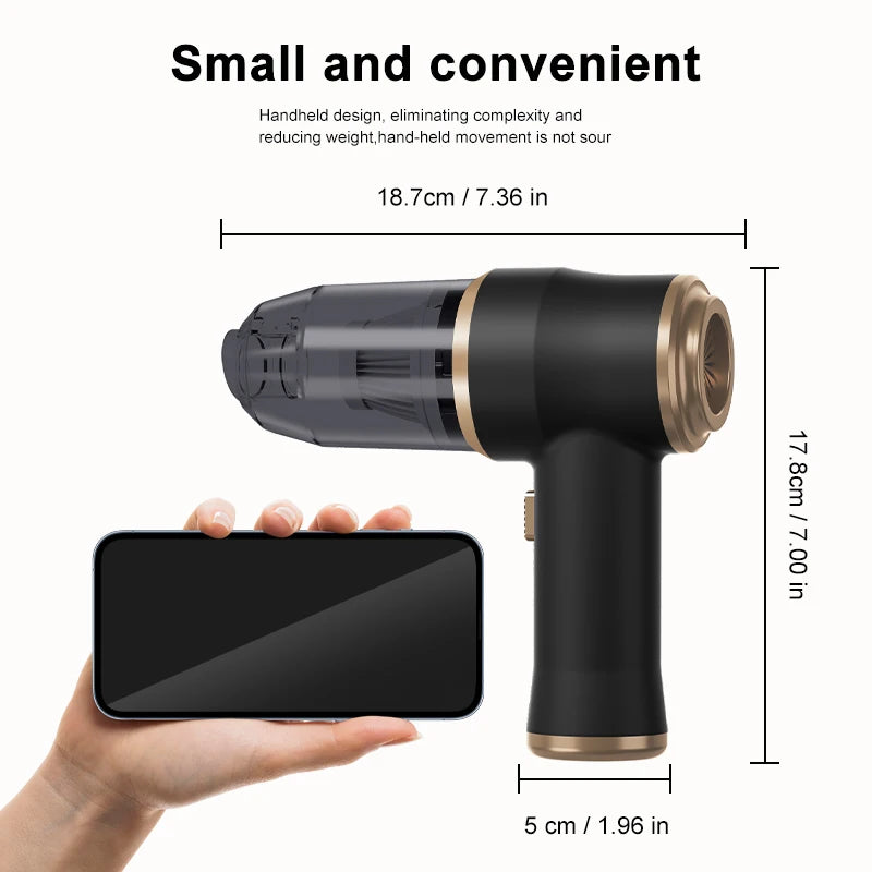 Cordless Portable Car Vacuum Cleaner With HEPA Filtration
