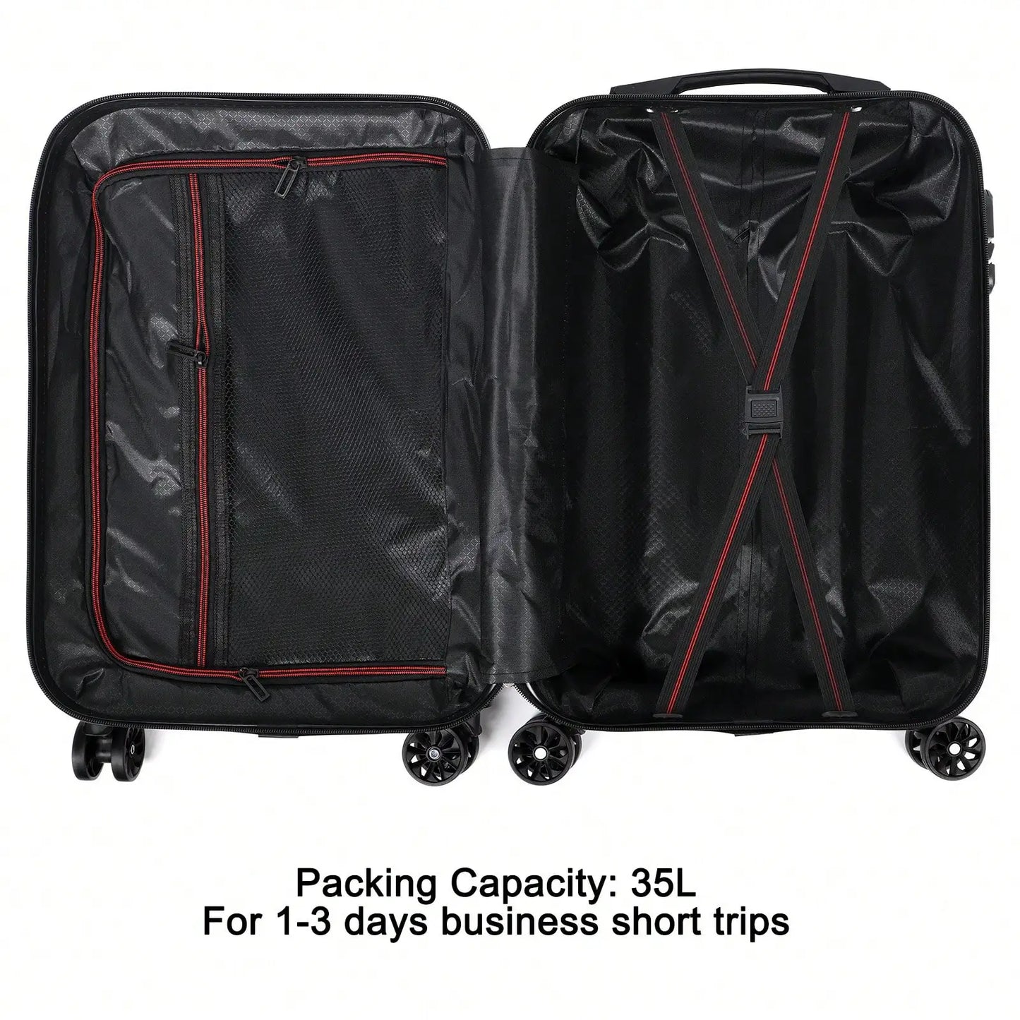 ABS Trolley Luggage Case With Spinner Wheels And Customs Lock