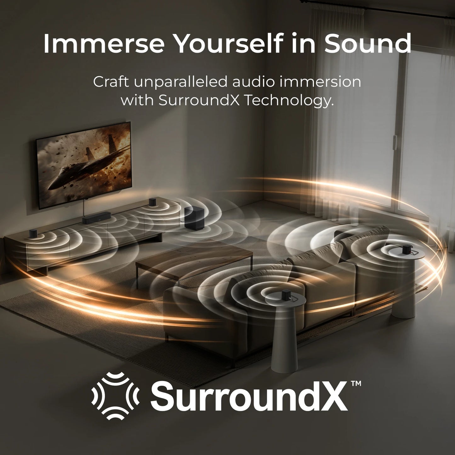 ULTIMEA 350W 7.1 Channel Surround Soundbar with Subwoofer and Speakers
