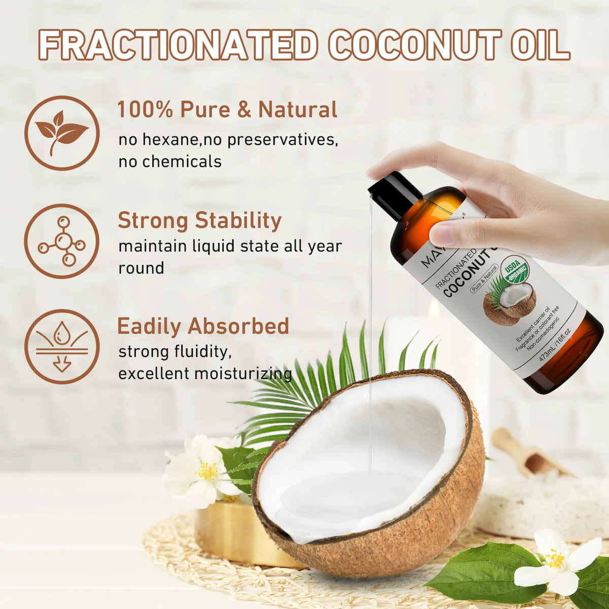 MAYJAM Organic Castor Oil For Skin Hair And Body Massage