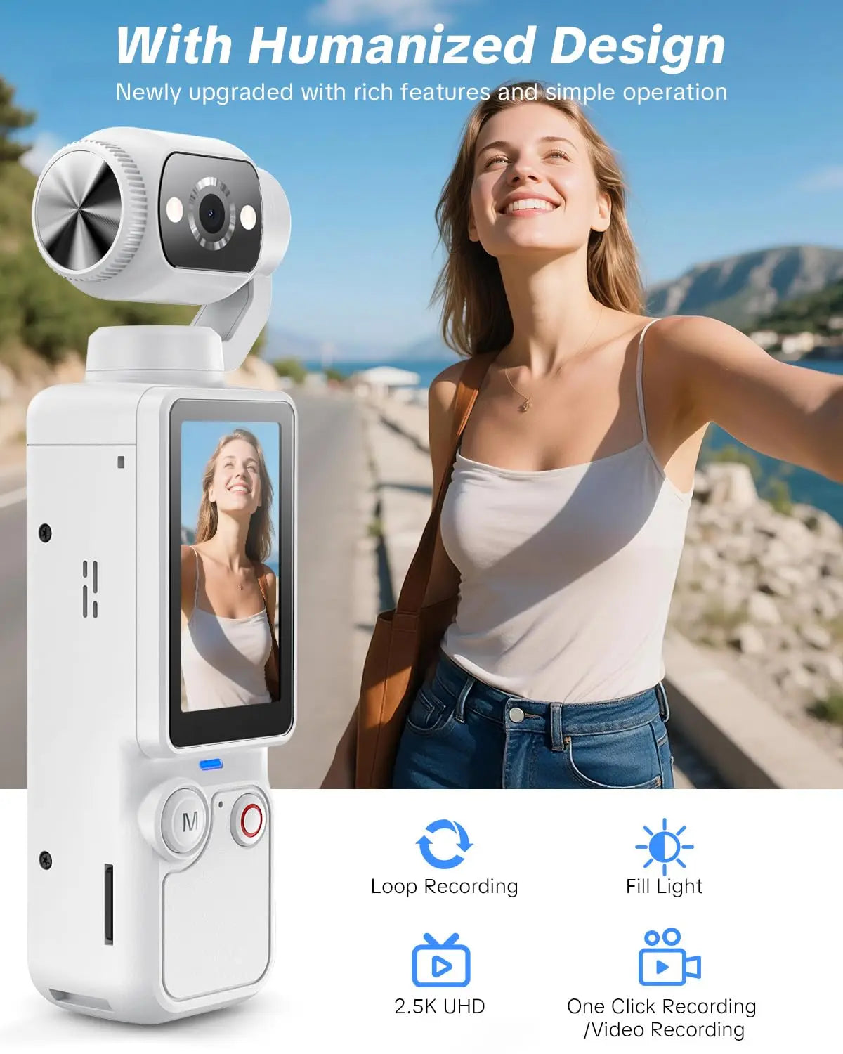 WO Portable 1MP Digital Camera 4K Video And 16X Zoom