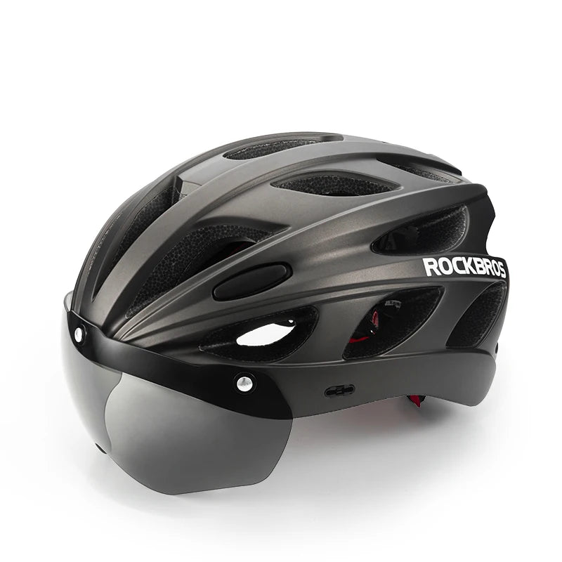 ROCKBROS Lightweight Integrated Cycling Helmet With Goggles