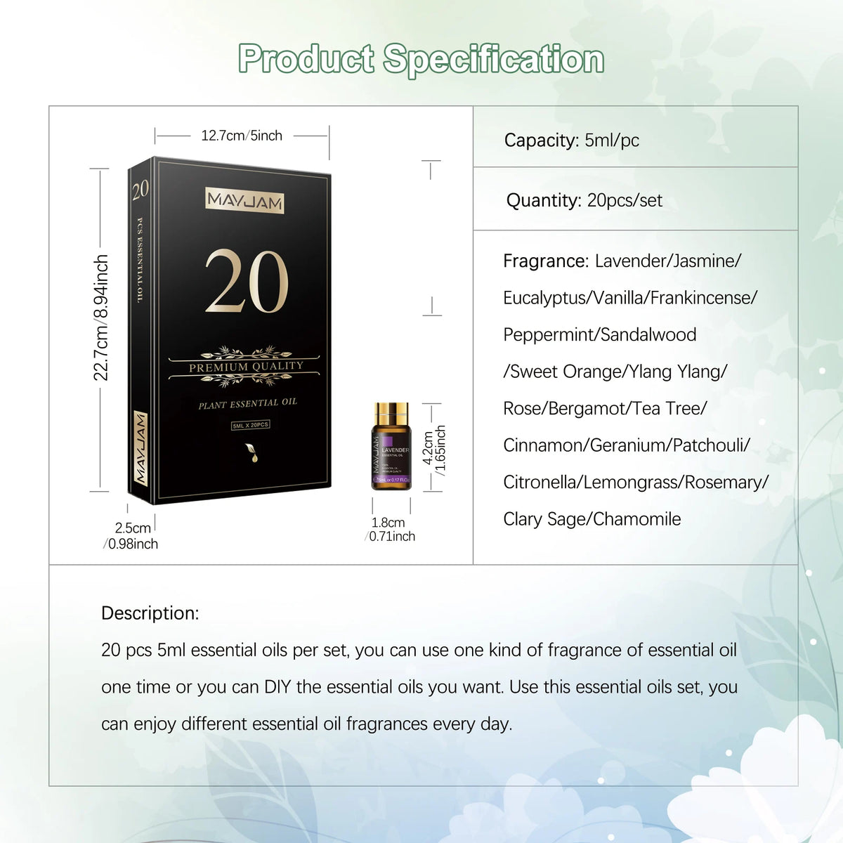 Mayjam Premium Essential Oil Collection Set For Aromatherapy