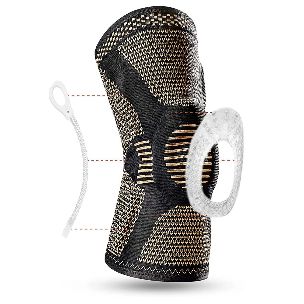 Orthopedic Knee Pad And Brace Adjustable Copper Nylon Patella Protector